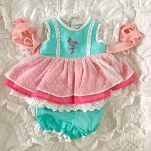 Love & Grow Flamingo 6m Tunic and Bloomers